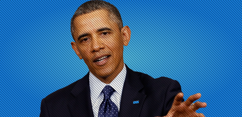 Obama with blue background